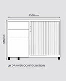 Steelco Mobile Tambour Caddy 1050W
